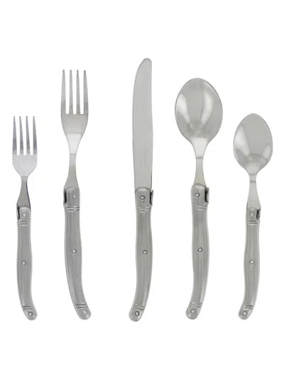 French Home Laguiole Kids' Stainless Steel 20-piece Place Setting In White