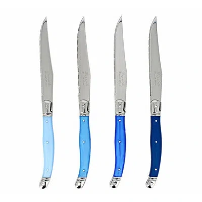 French Home Laguiole Steak Knives, 4-piece Set In Blue
