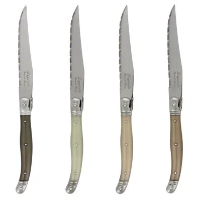French Home Laguiole Steak Knives, 4-piece Set In Neutral Tones