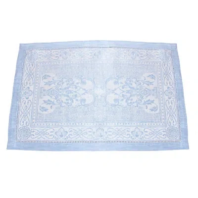 French Home Linen 6-piece Set  Astra Placemats - Ivory And Light Blue