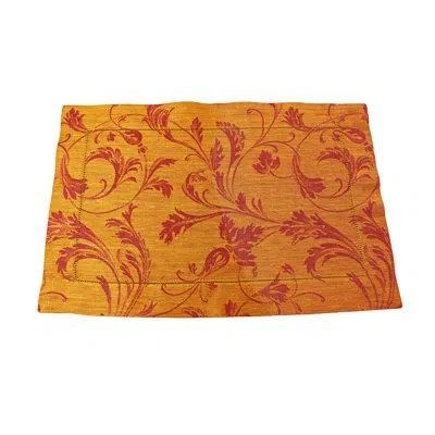 French Home Linen 6-piece Set Renaissance Placemats -warm Sienna And Saffron In Warm Sienna,saffron