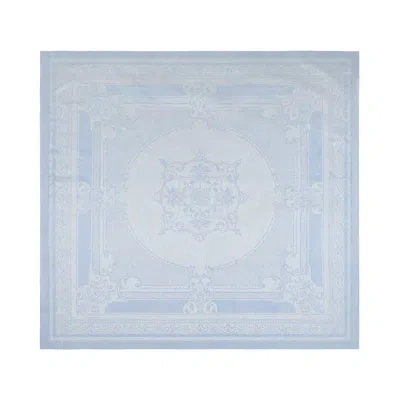 French Home Linen Astra Tablecloth In Blue;ivory