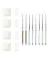 French Home Mother Of Pearl Chopsticks, Ceramic Rests And Sauce Bowls, Set Of 4 Pairs In Gray,blue,green