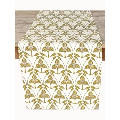 French Home Orchid Table Runner - Chartreuse