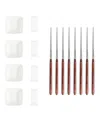 French Home Pakkawood Chopsticks, Ceramic Rests And Sauce Bowls, Set Of 4 Pairs In Pakkawood,brown