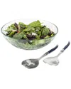 French Home Recycled Glass Celebration Salad Bowl In Blue