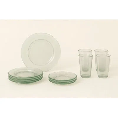 French Home Recycled Glass Urban 12-piece Dinner & Drinkware Set In Clear