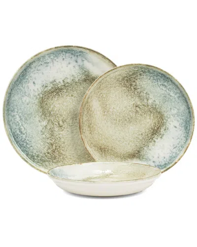 French Home Sea And Sand Porcelain 12pc Dinnerware Set In Multi