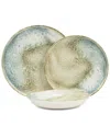 French Home Sea And Sand Porcelain 12pc Dinnerware Set In White