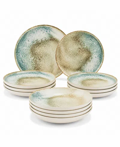 French Home Sea Sand 12-piece Dinnerware Set, Service For 4 In Multi