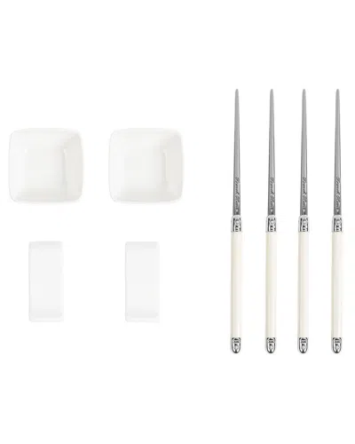 FRENCH HOME FRENCH HOME SET OF 2 PAIRS CHOPSTICKS, CERAMIC RESTS & SAUCE BOWLS