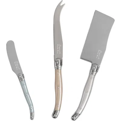 French Home Set Of 3 Assorted Laguiole Cheese Knives In Gray
