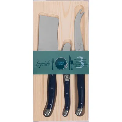 French Home Set Of 3 Assorted Laguiole Cheese Knives In Black