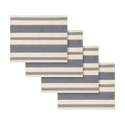 French Home Set Of 4 Striped Placemats In Blue