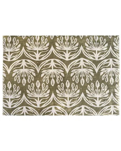 French Home Set Of 4 Botanical Placemats In Green