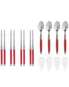 French Home Set Of 4 Chopsticks, Laguiole Spoons & Ceramic Rest Pairs