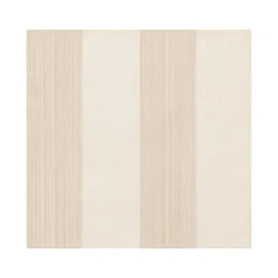 French Home Set Of 4 Cream And Tan Striped Napkins In Cream;tan
