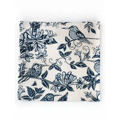 French Home Set Of 4 Honeysuckle Napkins - Chartreuse In Indigo