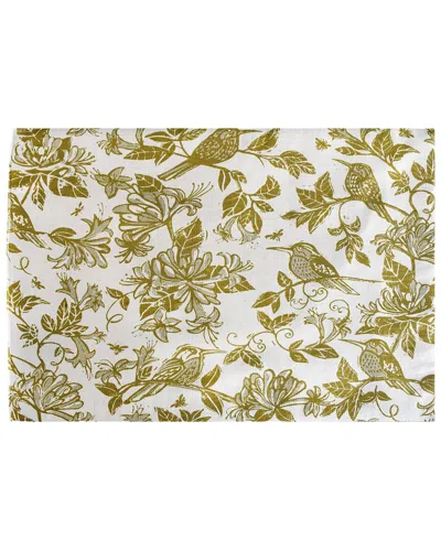 French Home Set Of 4 Honeysuckle Placemats In Green