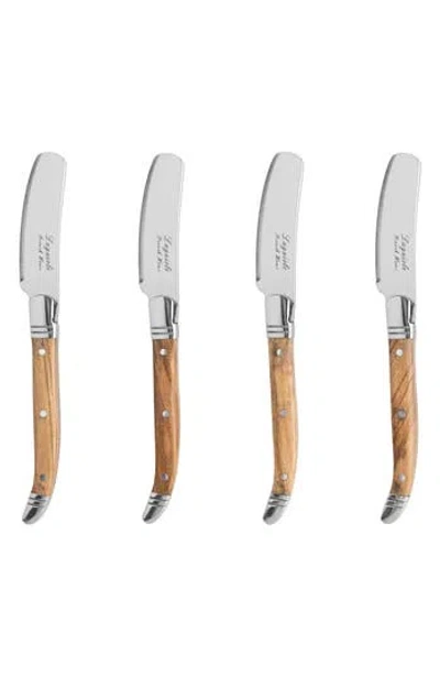 FRENCH HOME FRENCH HOME SET OF 4 LAGUIOLE OLIVE WOOD HANDLE SPREADERS