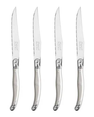 French Home Set Of 4 Laguiole Steak Knives In Transparent