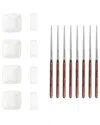 French Home Set Of 4 Pairs Pakkawood Chopsticks, Ceramic Rests & Bowls