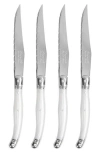 French Home Set Of 4 Steak Knives In Pearlized White