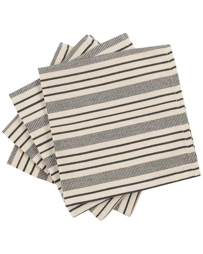 French Home Set Of 4 Striped Napkins In Gray