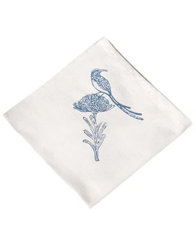 French Home Sugarbird Cotton Twill Dinner Napkins In White