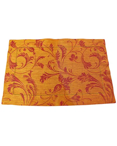 French Home Set Of 6 Linen Saffron Renaissance Placemats In Brown