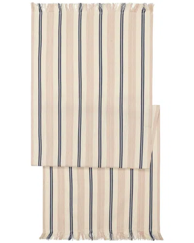French Home Striped Table Runner In Pink