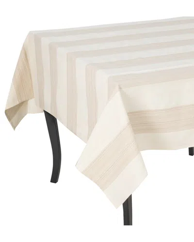 French Home Striped Tablecloth In White