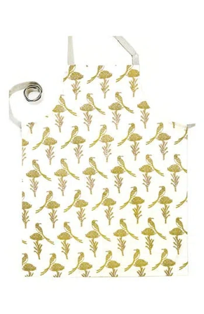 French Home Sugar Bird Apron In Green