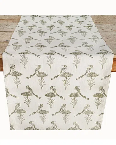 French Home Sugar Bird Table Runner In White