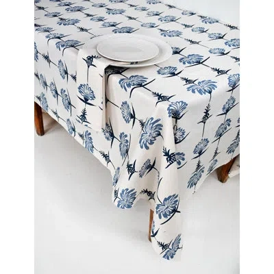 French Home Tropical Garden Tablecloth In White
