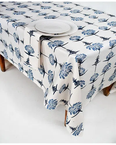 French Home Tropical Garden Tablecloth In Blue