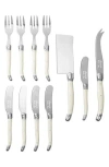 French Home Ultimate 11-piece Assorted Charcuterie Knife & Fork Set In Faux Ivory