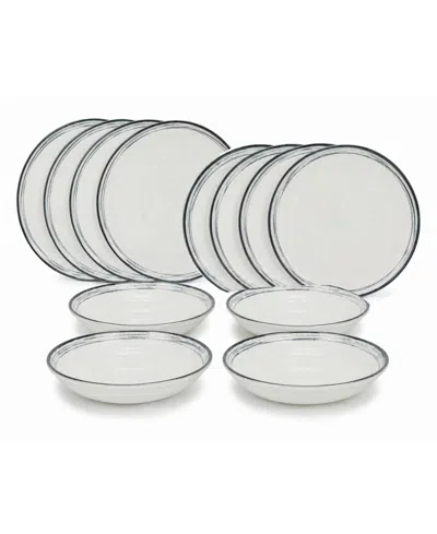 French Home Water's Edge 12-piece Dinnerware Set, Service For 4 In White