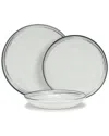 French Home Water's Edge Porcelain 12pc Dinnerware Set In White
