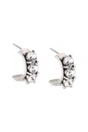 French Kande Austrian Crystal Huggies In Silver In Silver