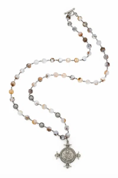 French Kande Women's Elestren Necklace In Silver Multi