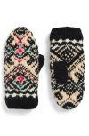 French Knot Ingrid Hand Knit Wool Mittens In Gold
