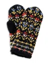 French Knot Leelu Knitted Wool Mittens In Black