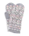 French Knot Leelu Knitted Wool Mittens In Gray