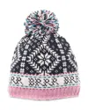 French Knot Novelty Nordic Knitted Wool Hat In Black