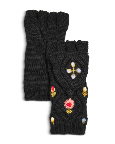 French Knot Tilly Convertible Mittens In Black