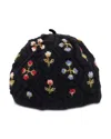 French Knot Tilly Knitted Wool Hat In Black