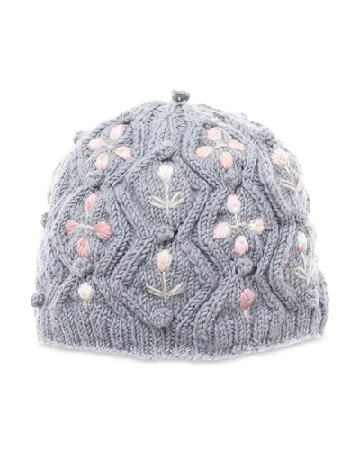 French Knot Tilly Knitted Wool Hat In Metallic