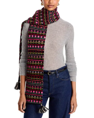 French Knot Tulip Wool Scarf In Multi