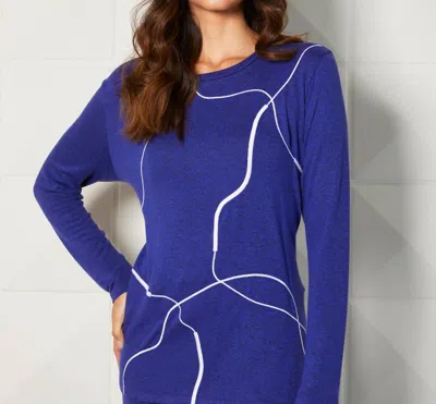 French Kyss Abstract Scoop Tunic In Indigo In Blue